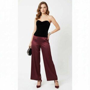 Sexy DAVID'S BRIDAL Dark Choco Velvet Sleeveless Backless Evening Top Sz 8